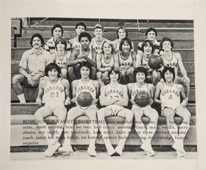 Barack Obama 1977 Punahou High School Sophomore Yearbook